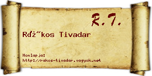 Rákos Tivadar névjegykártya